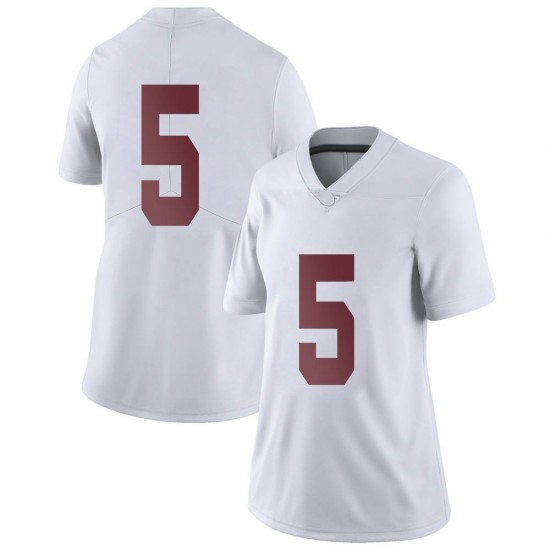 Alabama Crimson Tide Women's Jalyn Armour-Davis #5 No Name White NCAA Nike Authentic Stitched College Football Jersey BL16M50JR